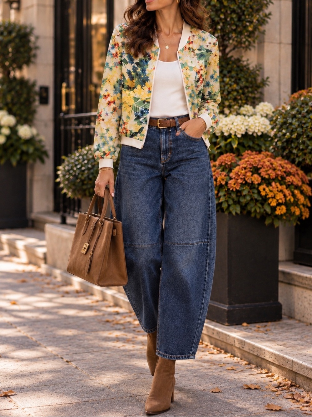 United Colors of Benetton Sheer Floral Bomber Jacket Lightweight XL